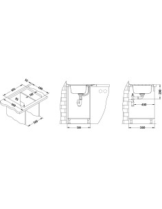 ALVEUS LINE MAXIM 60 satīna tērauda izlietne 2