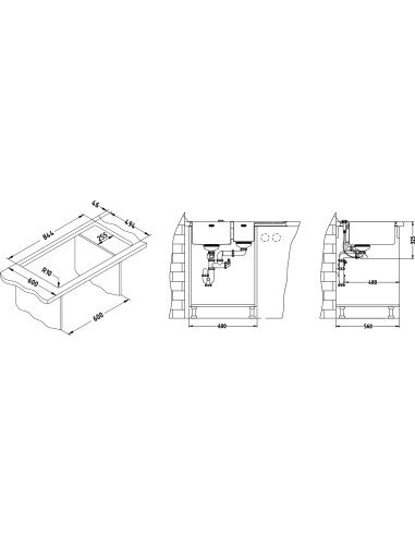 ALVEUS STYLUX 60 tērauda izlietne pa kreisi
