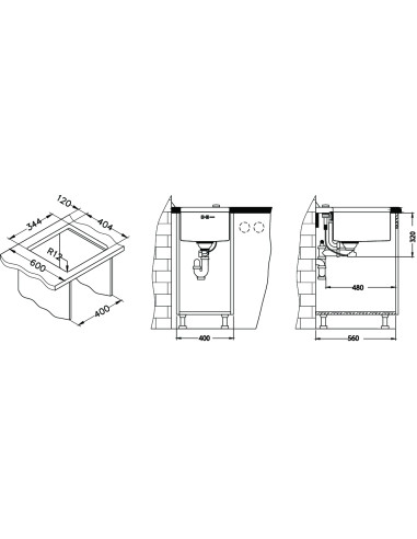ALVEUS QUADRIX 20 tērauda izlietne