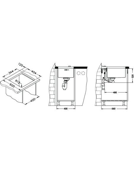 ALVEUS QUADRIX 20 tērauda izlietne