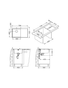 PURE 40 SAT L 790 x 525 mm + PUSH UP sifons 2