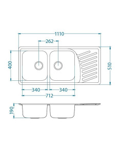 ALVEUS ELEGANT 70 satīna tērauda izlietne 2