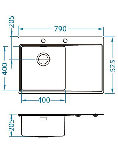 PURE 40 P SAT QC 790 x 525 mm + ātrās aizvēršanas sifons