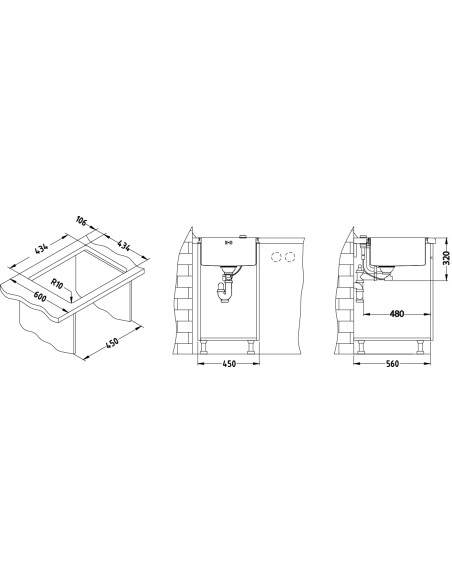 ALVEUS QUADRIX 30 tērauda izlietne
