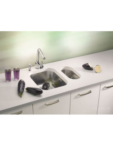 ALVEUS VARIANT 40 satīna tērauda izlietne ar plakanām malām