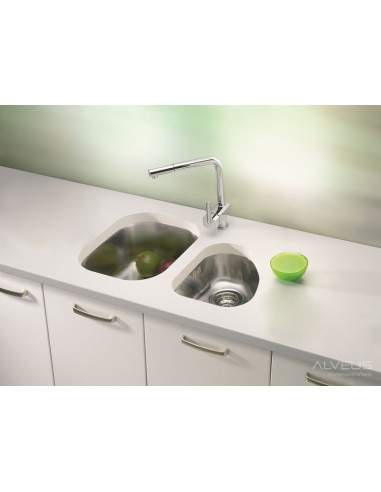 ALVEUS VARIANT 40 satīna tērauda izlietne ar plakanām malām