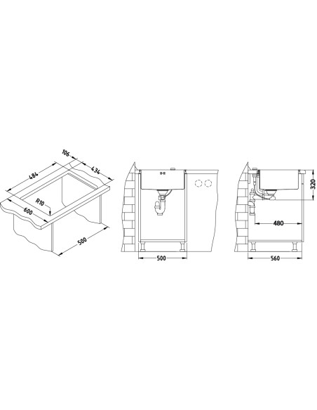 ALVEUS QUADRIX 40 tērauda izlietne