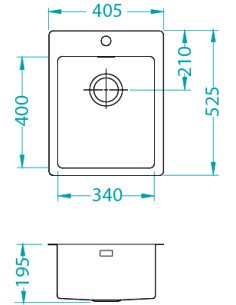 PURE 10 SAT QC 400 x 520 mm + ātrās aizvēršanas sifons 2