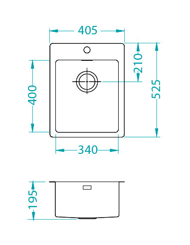 PURE 10 SAT QC 400 x 520 mm + ātrās aizvēršanas sifons