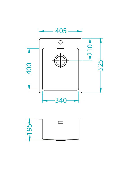 PURE 10 SAT QC 400 x 520 mm + ātrās aizvēršanas sifons