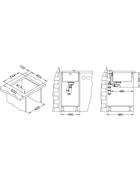 ALVEUS KOMBINO 20 satīna tērauda zemmontējamā izlietne