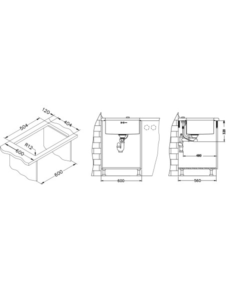 ALVEUS QUADRIX 50 tērauda izlietne
