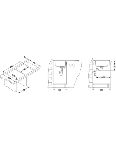 ALVEUS ELEGANT 30 tērauda linu izlietne