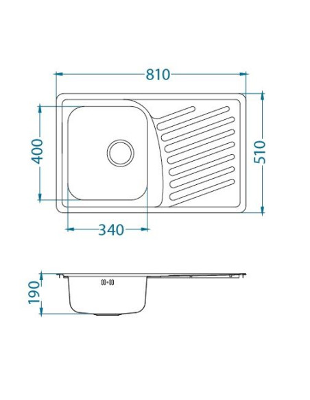 ALVEUS ELEGANT 30 tērauda linu izlietne