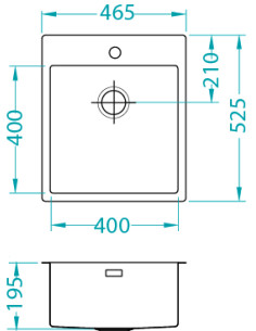 PURE 20 SAT QC 460 x 520 mm + ātrās aizvēršanas sifons 2