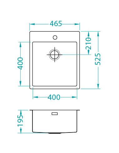 PURE 20 SAT QC 460 x 520 mm + ātrās aizvēršanas sifons