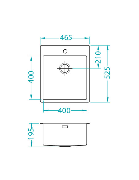 PURE 20 SAT QC 460 x 520 mm + ātrās aizvēršanas sifons