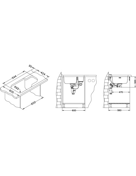 ALVEUS DUO 70 satīna tērauda zemmontējama izlietne