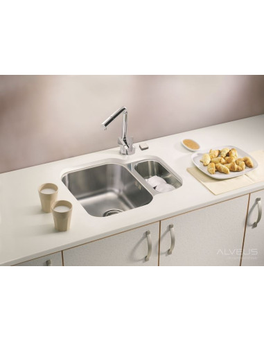 ALVEUS DUO 70 satīna tērauda zemmontējama izlietne