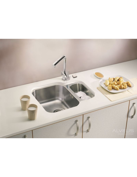 ALVEUS DUO 70 satīna tērauda zemmontējama izlietne