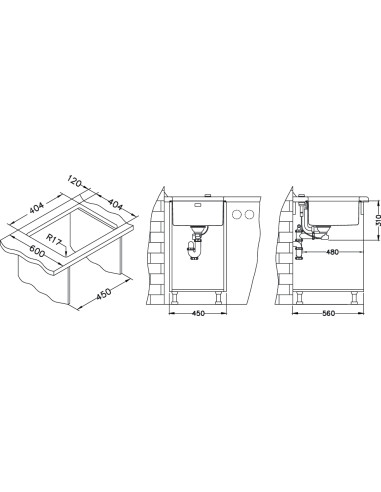 ALVEUS KOMBINO 30 satīna tērauda zemmontējamā izlietne