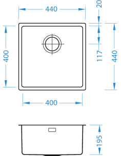 ALVEUS KOMBINO 30 satīna tērauda zemmontējamā izlietne 2