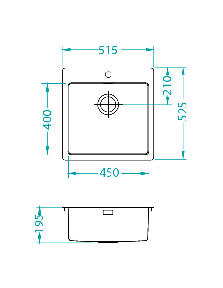 PURE 30 SAT QC 510 x 520 mm + ātrās aizvēršanas sifons