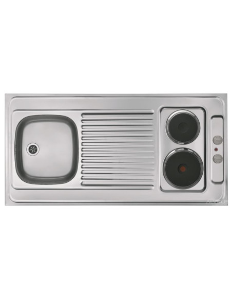 COMBI ELECTRA 100 sat (100X60) pārklājuma izlietne ar elektrisko plīti + sifonu