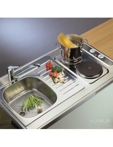 COMBI ELECTRA 100 sat (100X60) pārklājuma izlietne ar elektrisko plīti + sifonu