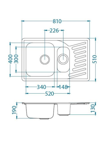 ALVEUS ELEGANT 110 satīna tērauda izlietne