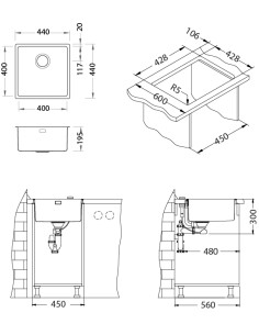 ALVEUS KOMBINO 30 FS satīna tērauda izlietne 2