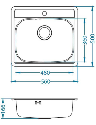 ALVEUS MORE 10 tērauda linu izlietne
