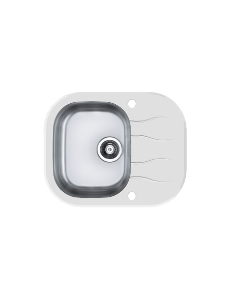 ALVEUS WAVE 10 stikla izlietne balta reversīva ALVEUS WAVE 10 stikla izlietne balta reversīva