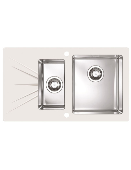 ALVEUS KARAT 20 stikla izlietne balta labā