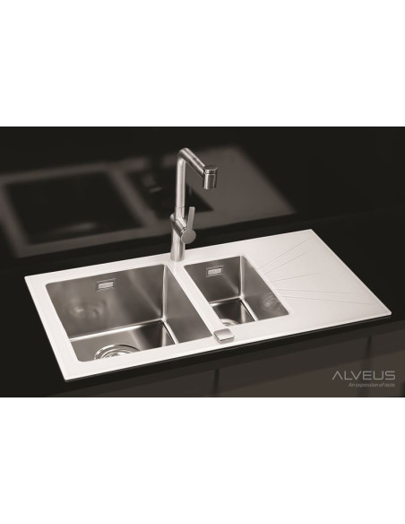 ALVEUS KARAT 20 stikla izlietne balta labā