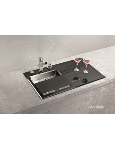 ALVEUS CRYSTALIX 10 stikla izlietne balta labā