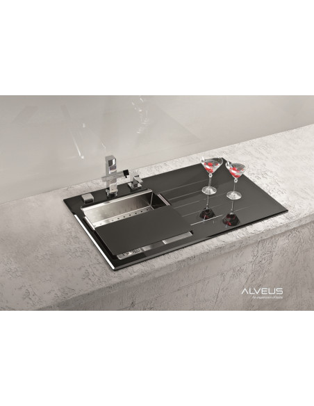 ALVEUS CRYSTALIX 10 stikla izlietne balta labā