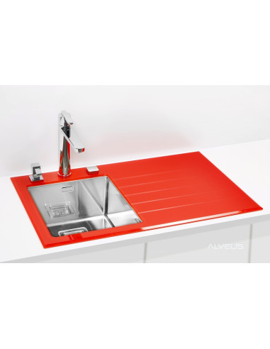 ALVEUS CRYSTALIX 10 stikla izlietne balta labā