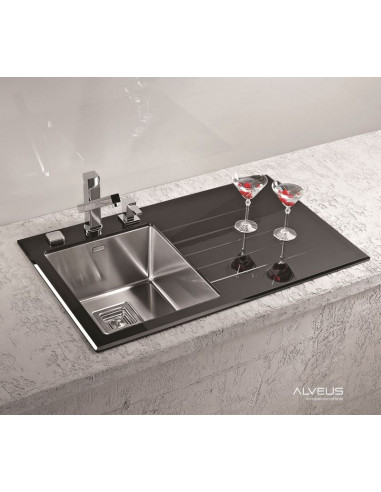 ALVEUS CRYSTALIX 10 pielāgota stikla izlietne (RAL/jūsu raksts vai krāsa) pa labi