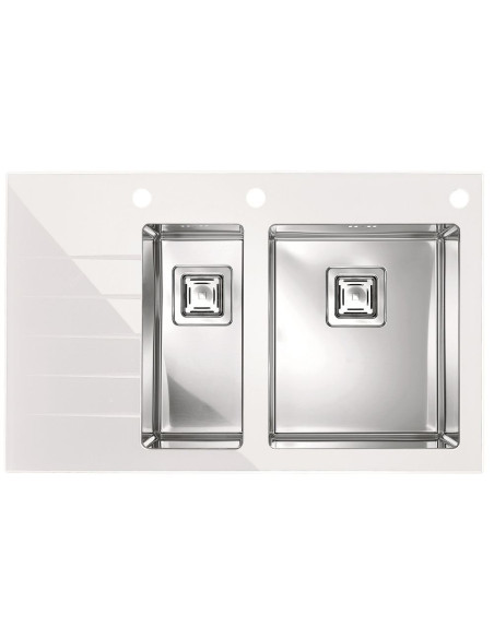 ALVEUS CRYSTALIX 20 stikla izlietne balta labā ALVEUS CRYSTALIX 20 stikla izlietne balta labā