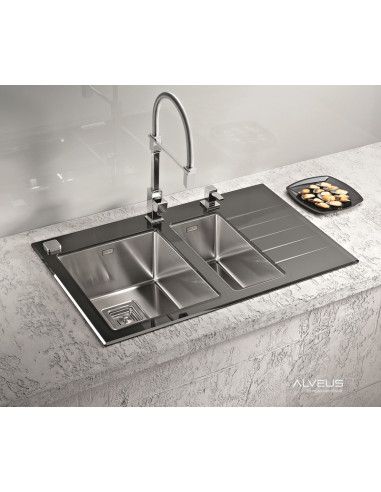 ALVEUS CRYSTALIX 20 pielāgota stikla izlietne (RAL/jūsu raksts vai krāsa) atstāta