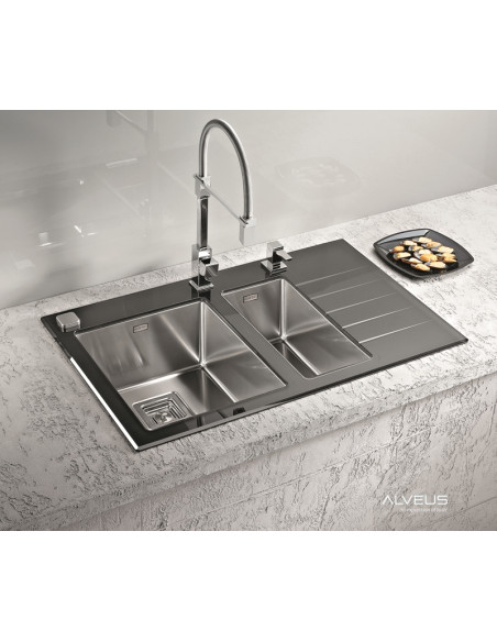 ALVEUS CRYSTALIX 20 pielāgota stikla izlietne (RAL/jūsu raksts vai krāsa) pa labi ALVEUS CRYSTALIX 20 pielāgota stikla izlietne (RAL/jūsu raksts vai krāsa) pa labi