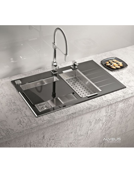 ALVEUS CRYSTALIX 20 pielāgota stikla izlietne (RAL/jūsu raksts vai krāsa) pa labi ALVEUS CRYSTALIX 20 pielāgota stikla izlietne (RAL/jūsu raksts vai krāsa) pa labi