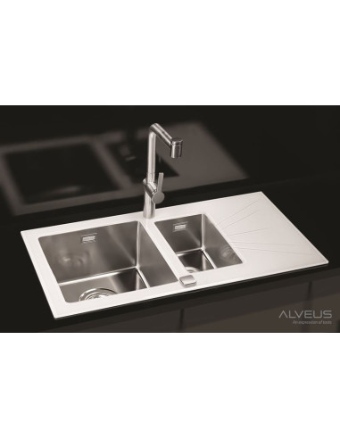 ALVEUS KARAT 20 pielāgota stikla izlietne (RAL/jūsu raksts vai krāsa) pareizi