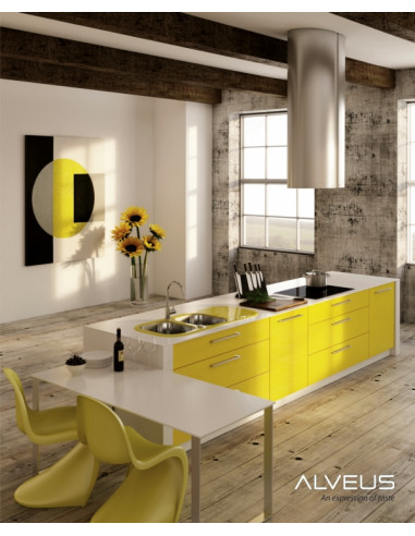 ALVEUS WAVE 10 pielāgota stikla izlietne (RAL/jūsu raksts vai krāsa) ir atgriezeniska