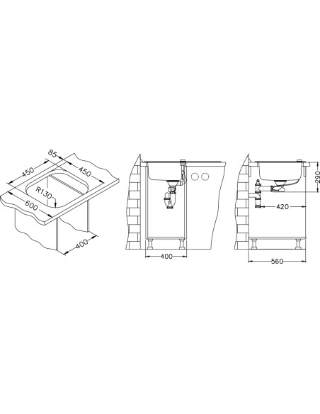 ALVEUS WAVE 20 pielāgota stikla izlietne (RAL/jūsu raksts vai krāsa) ir atgriezeniska