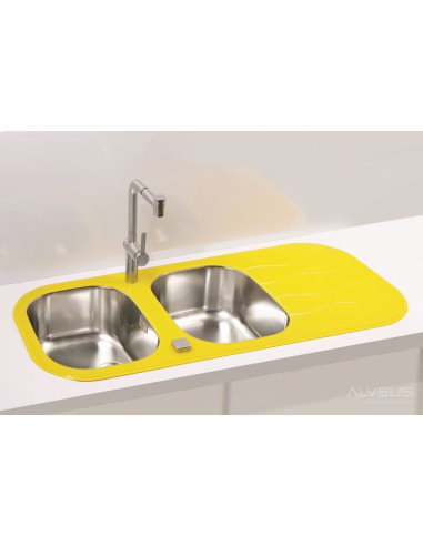 ALVEUS WAVE 20 pielāgota stikla izlietne (RAL/jūsu raksts vai krāsa) ir atgriezeniska