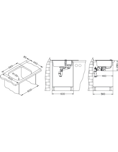 ALVEUS WAVE 30 pielāgota stikla izlietne (RAL/jūsu raksts vai krāsa) ir atgriezeniska