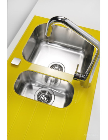 ALVEUS GLASSIX 20 pielāgota stikla izlietne (RAL/jūsu raksts vai krāsa) ir atgriezeniska