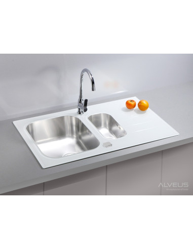 ALVEUS GLASSIX 20 stikla izlietne balta reversīva